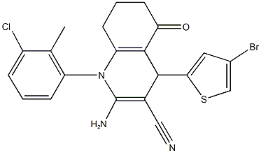 2-amino-4-(4-bromothien-2-yl)-1-(3-chloro-2-methylphenyl)-5-oxo-1,4,5,6,7,8-hexahydroquinoline-3-carbonitrile|