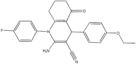 2-amino-4-(4-ethoxyphenyl)-1-(4-fluorophenyl)-5-oxo-1,4,5,6,7,8-hexahydro-3-quinolinecarbonitrile Structure