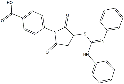 4-(3-{[anilino(phenylimino)methyl]sulfanyl}-2,5-dioxo-1-pyrrolidinyl)benzoic acid Structure