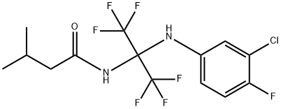 N-[1-(3-chloro-4-fluoroanilino)-2,2,2-trifluoro-1-(trifluoromethyl)ethyl]-3-methylbutanamide,311766-43-5,结构式