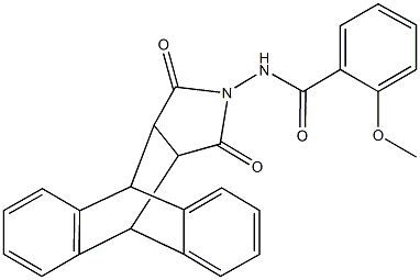 N-(16,18-dioxo-17-azapentacyclo[6.6.5.0~2,7~.0~9,14~.0~15,19~]nonadeca-2,4,6,9,11,13-hexaen-17-yl)-2-methoxybenzamide Struktur