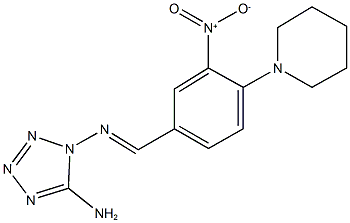 1-{4-{[(5-amino-1H-tetraazol-1-yl)imino]methyl}-2-nitrophenyl}piperidine Struktur