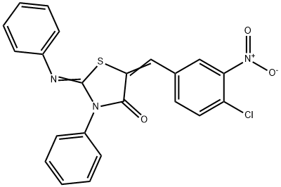 5-{4-chloro-3-nitrobenzylidene}-3-phenyl-2-(phenylimino)-1,3-thiazolidin-4-one Structure