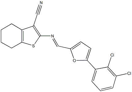 2-({[5-(2,3-dichlorophenyl)-2-furyl]methylene}amino)-4,5,6,7-tetrahydro-1-benzothiophene-3-carbonitrile|