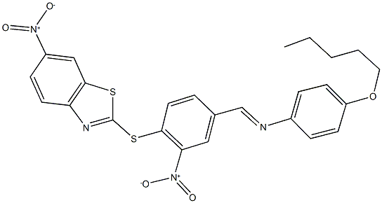 6-nitro-2-{[2-nitro-4-({[4-(pentyloxy)phenyl]imino}methyl)phenyl]sulfanyl}-1,3-benzothiazole|