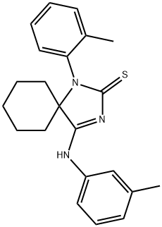 1-(2-methylphenyl)-4-[(3-methylphenyl)imino]-1,3-diazaspiro[4.5]decane-2-thione Struktur