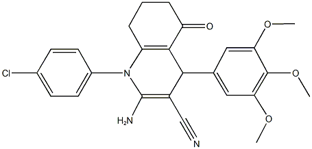 2-amino-1-(4-chlorophenyl)-5-oxo-4-(3,4,5-trimethoxyphenyl)-1,4,5,6,7,8-hexahydro-3-quinolinecarbonitrile|