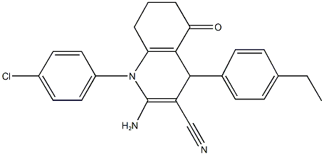 311775-05-0 2-amino-1-(4-chlorophenyl)-4-(4-ethylphenyl)-5-oxo-1,4,5,6,7,8-hexahydro-3-quinolinecarbonitrile