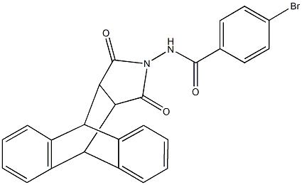 4-bromo-N-(16,18-dioxo-17-azapentacyclo[6.6.5.0~2,7~.0~9,14~.0~15,19~]nonadeca-2,4,6,9,11,13-hexaen-17-yl)benzamide 化学構造式
