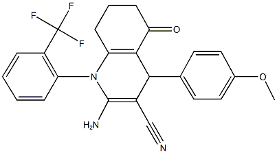 2-amino-4-(4-methoxyphenyl)-5-oxo-1-[2-(trifluoromethyl)phenyl]-1,4,5,6,7,8-hexahydro-3-quinolinecarbonitrile|