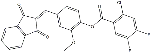 4-[(1,3-dioxo-1,3-dihydro-2H-inden-2-ylidene)methyl]-2-methoxyphenyl 2-chloro-4,5-difluorobenzoate|