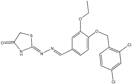 4-[(2,4-dichlorobenzyl)oxy]-3-ethoxybenzaldehyde (4-oxo-1,3-thiazolidin-2-ylidene)hydrazone Struktur