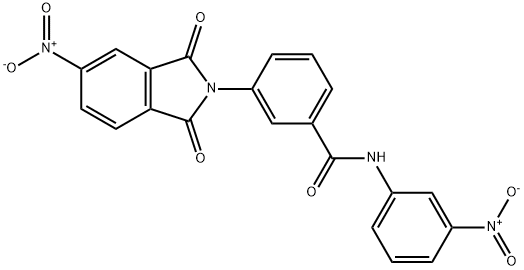 3-{5-nitro-1,3-dioxo-1,3-dihydro-2H-isoindol-2-yl}-N-{3-nitrophenyl}benzamide Struktur