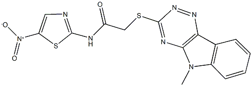 N-{5-nitro-1,3-thiazol-2-yl}-2-[(5-methyl-5H-[1,2,4]triazino[5,6-b]indol-3-yl)sulfanyl]acetamide,311780-95-7,结构式