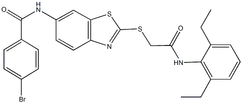 4-bromo-N-(2-{[2-(2,6-diethylanilino)-2-oxoethyl]sulfanyl}-1,3-benzothiazol-6-yl)benzamide Structure