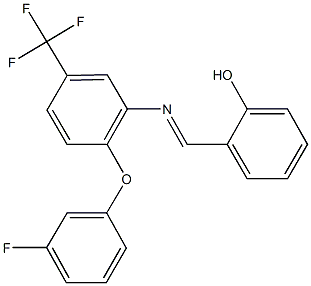 2-({[2-(3-fluorophenoxy)-5-(trifluoromethyl)phenyl]imino}methyl)phenol Struktur