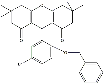 9-[2-(benzyloxy)-5-bromophenyl]-3,3,6,6-tetramethyl-3,4,5,6,7,9-hexahydro-1H-xanthene-1,8(2H)-dione Structure