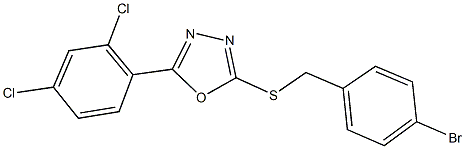 2-[(4-bromobenzyl)sulfanyl]-5-(2,4-dichlorophenyl)-1,3,4-oxadiazole,311782-46-4,结构式