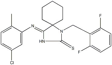 4-[(5-chloro-2-methylphenyl)imino]-1-(2,6-difluorobenzyl)-1,3-diazaspiro[4.5]decane-2-thione|