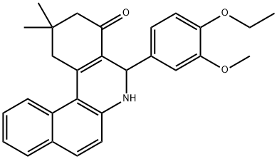 5-(4-ethoxy-3-methoxyphenyl)-2,2-dimethyl-2,3,5,6-tetrahydrobenzo[a]phenanthridin-4(1H)-one Struktur