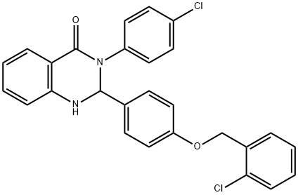 2-{4-[(2-chlorobenzyl)oxy]phenyl}-3-(4-chlorophenyl)-2,3-dihydro-4(1H)-quinazolinone Structure