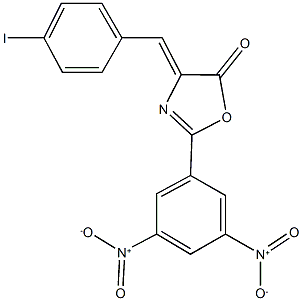 2-{3,5-bisnitrophenyl}-4-(4-iodobenzylidene)-1,3-oxazol-5(4H)-one Structure