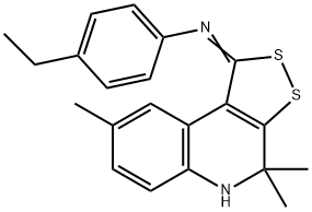 N-(4-ethylphenyl)-N-(4,4,8-trimethyl-4,5-dihydro-1H-[1,2]dithiolo[3,4-c]quinolin-1-ylidene)amine 结构式