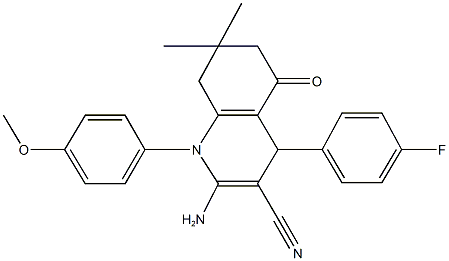 2-amino-4-(4-fluorophenyl)-1-(4-methoxyphenyl)-7,7-dimethyl-5-oxo-1,4,5,6,7,8-hexahydro-3-quinolinecarbonitrile Structure