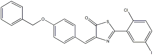 4-[4-(benzyloxy)benzylidene]-2-(2-chloro-5-iodophenyl)-1,3-thiazol-5(4H)-one Structure