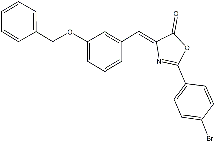 4-[3-(benzyloxy)benzylidene]-2-(4-bromophenyl)-1,3-oxazol-5(4H)-one 化学構造式