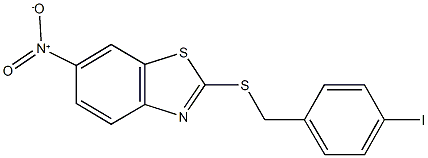 6-nitro-2-[(4-iodobenzyl)sulfanyl]-1,3-benzothiazole 化学構造式