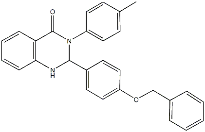 2-[4-(benzyloxy)phenyl]-3-(4-methylphenyl)-2,3-dihydro-4(1H)-quinazolinone 化学構造式