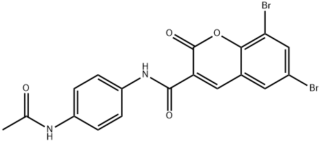 N-[4-(acetylamino)phenyl]-6,8-dibromo-2-oxo-2H-chromene-3-carboxamide 结构式