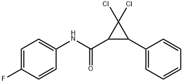 2,2-dichloro-N-(4-fluorophenyl)-3-phenylcyclopropanecarboxamide Structure