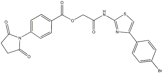 2-{[4-(4-bromophenyl)-1,3-thiazol-2-yl]amino}-2-oxoethyl 4-(2,5-dioxo-1-pyrrolidinyl)benzoate Struktur