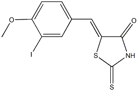 5-(3-iodo-4-methoxybenzylidene)-2-thioxo-1,3-thiazolidin-4-one 化学構造式