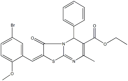 311789-29-4 ethyl 2-(5-bromo-2-methoxybenzylidene)-7-methyl-3-oxo-5-phenyl-2,3-dihydro-5H-[1,3]thiazolo[3,2-a]pyrimidine-6-carboxylate