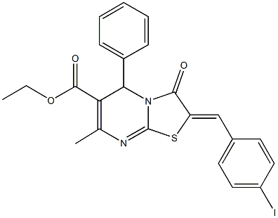 311790-52-0 ethyl 2-(4-iodobenzylidene)-7-methyl-3-oxo-5-phenyl-2,3-dihydro-5H-[1,3]thiazolo[3,2-a]pyrimidine-6-carboxylate