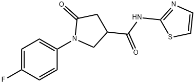 1-(4-fluorophenyl)-5-oxo-N-(1,3-thiazol-2-yl)-3-pyrrolidinecarboxamide 结构式
