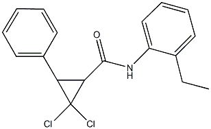 2,2-dichloro-N-(2-ethylphenyl)-3-phenylcyclopropanecarboxamide Structure