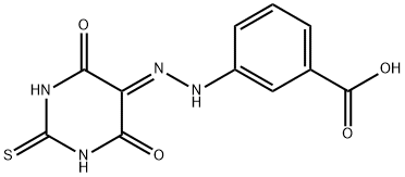3-[2-(4,6-dioxo-2-thioxotetrahydro-5(2H)-pyrimidinylidene)hydrazino]benzoic acid Struktur