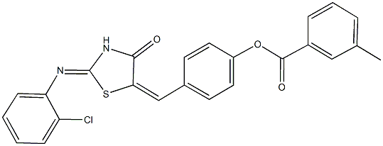 311791-84-1 4-({2-[(2-chlorophenyl)imino]-4-oxo-1,3-thiazolidin-5-ylidene}methyl)phenyl 3-methylbenzoate