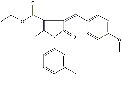 ethyl 1-(3,4-dimethylphenyl)-4-(4-methoxybenzylidene)-2-methyl-5-oxo-4,5-dihydro-1H-pyrrole-3-carboxylate Struktur