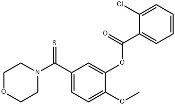 2-methoxy-5-(4-morpholinylcarbothioyl)phenyl 2-chlorobenzoate Structure