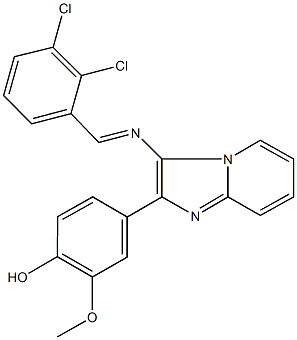 4-{3-[(2,3-dichlorobenzylidene)amino]imidazo[1,2-a]pyridin-2-yl}-2-methoxyphenol Structure