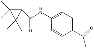 N-(4-acetylphenyl)-2,2,3,3-tetramethylcyclopropanecarboxamide Struktur