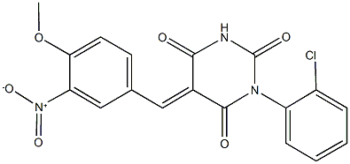 1-(2-chlorophenyl)-5-{3-nitro-4-methoxybenzylidene}-2,4,6(1H,3H,5H)-pyrimidinetrione|