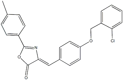 4-{4-[(2-chlorobenzyl)oxy]benzylidene}-2-(4-methylphenyl)-1,3-oxazol-5(4H)-one Structure