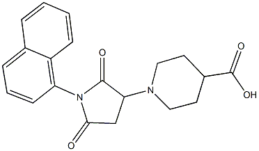 1-[1-(1-naphthyl)-2,5-dioxo-3-pyrrolidinyl]-4-piperidinecarboxylic acid Structure