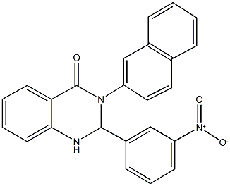 2-{3-nitrophenyl}-3-(2-naphthyl)-2,3-dihydro-4(1H)-quinazolinone 化学構造式